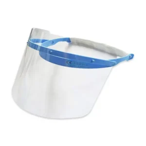 visiera trasparente protettiva con sostegno azzurro