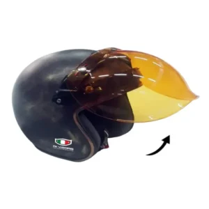black three-button visor